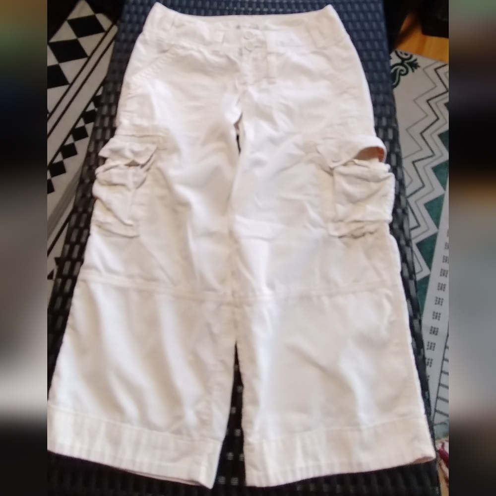 Vintage Abercrombie And Fitch White Cargo Cropped Pants